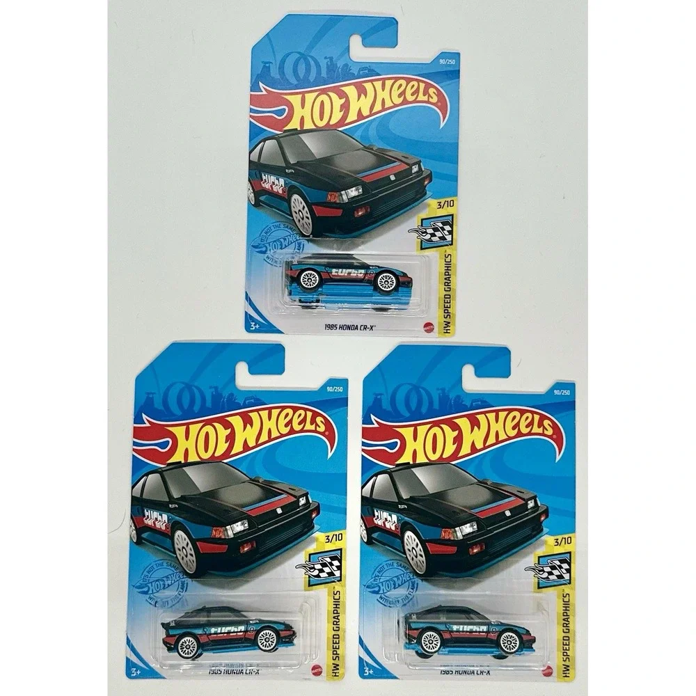 Hot Wheels HW Speed Graphics 1985 Honda CR-X Black Lot of 3 1:64 Sealed